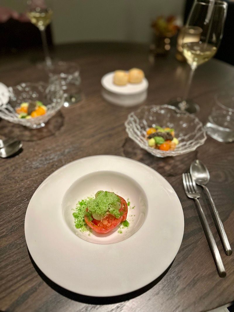 tomato exploration: one of the courses on the tasting menu at Anomaly