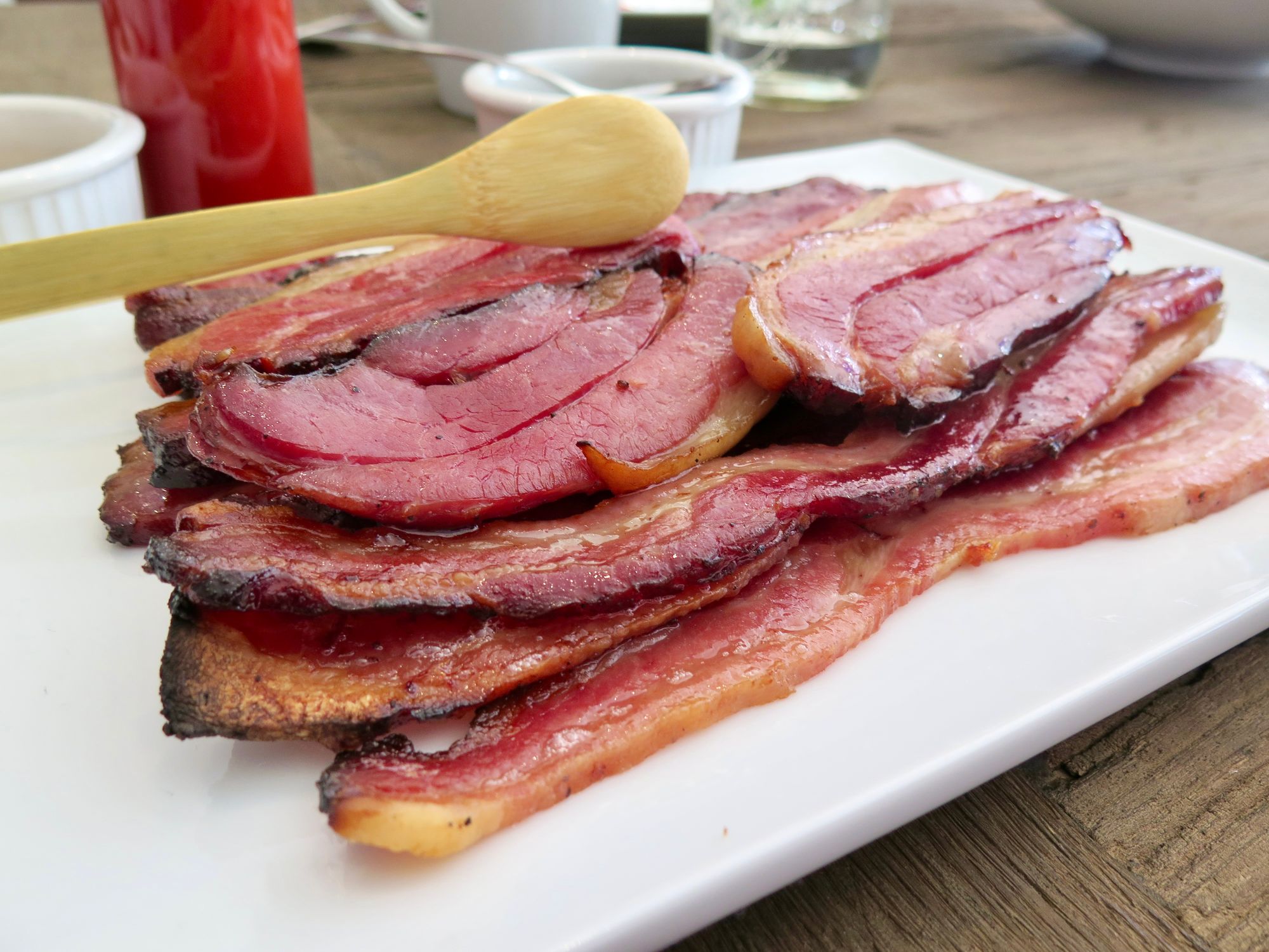 Thick-sliced house bacon