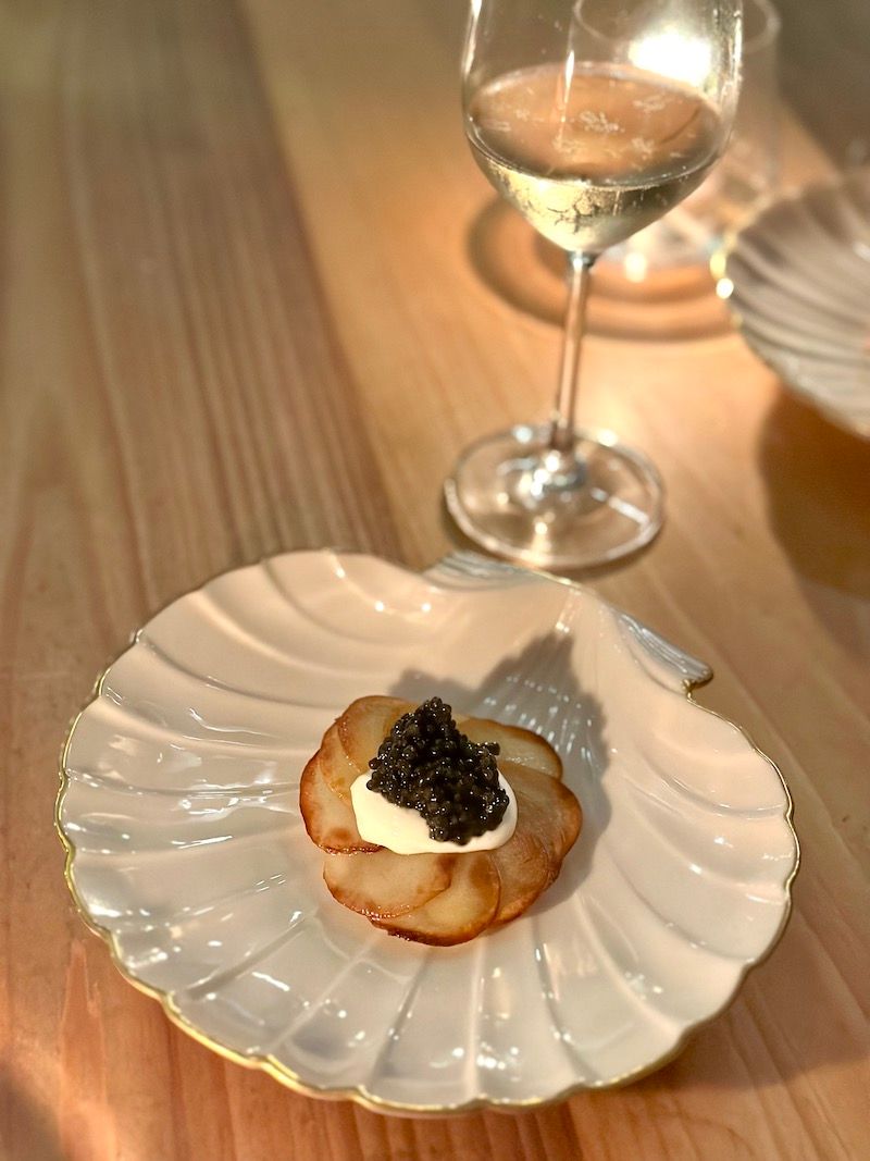 Caviar: a wild Maine scallop and Yukon gold potato galette.