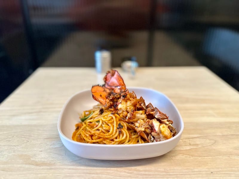 Pasta Supply Co’s lobster butter spaghetti (with lobster tail add-on). Photo: © tablehopper.com.