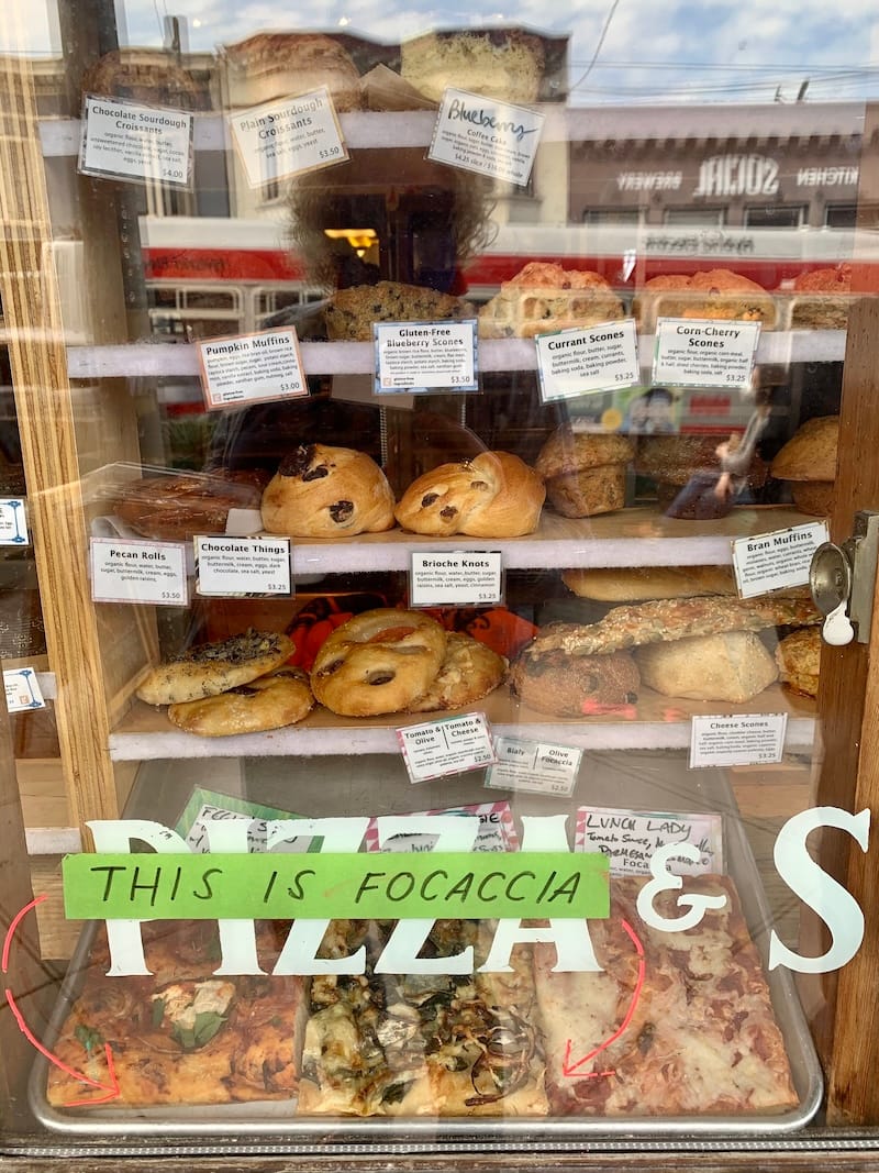 The carb-tastic window at Arizmendi 9th Ave. (in 2021). Photo: © tablehopper.com.