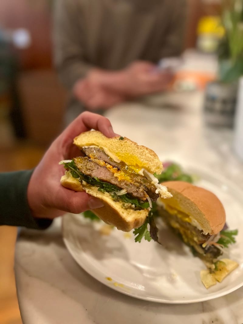 Bun cha burger on the new brunch menu at Bodega. Photo courtesy of Bodega SF.