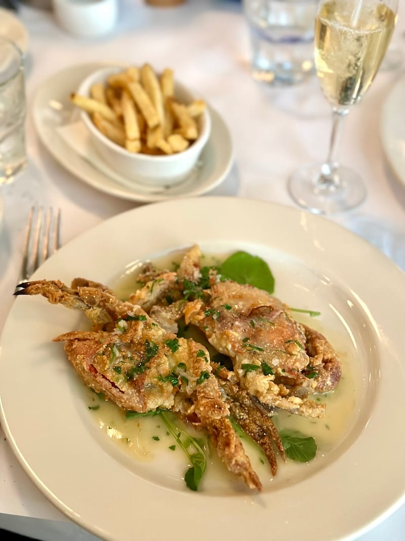 Chesapeake Bay soft-shell crabs are back on the menu at Hayes Street Grill. Photo: © tablehopper.com.