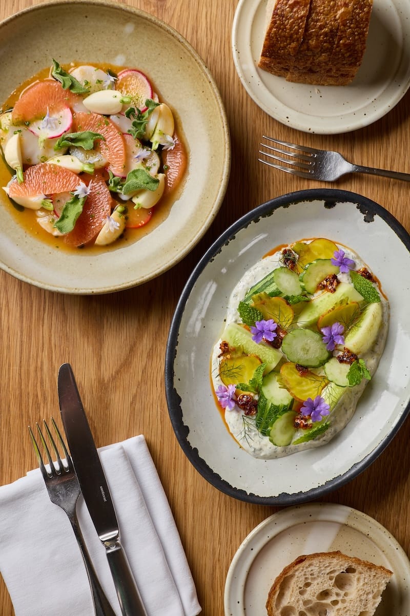 Colorful dishes at Frances. Photo: Molly DeCoudreaux.