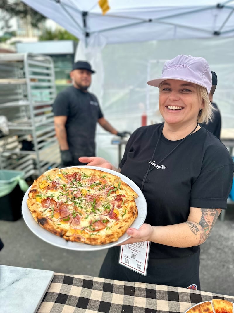 Laura Seymour of DamnFine Pizza (at the first festival in 2023). Photo: © tablehopper.com.