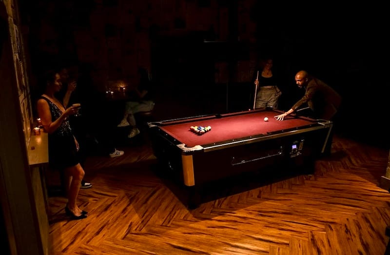 The red felt pool table in the Nob Hill Grotto. Photo: Aliah Husain. 