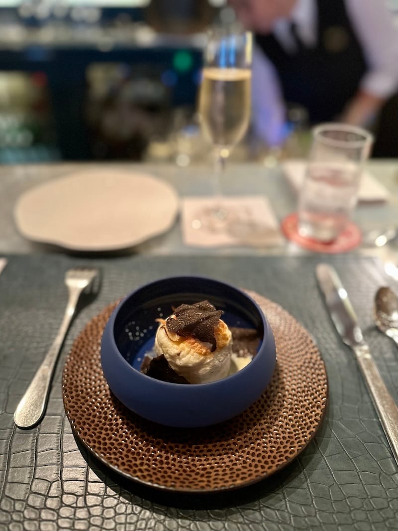 Sunroot and Brillat-Savarin soufflé topped with Australian winter truffles at Boulevard. Photo: © tablehopper.com.