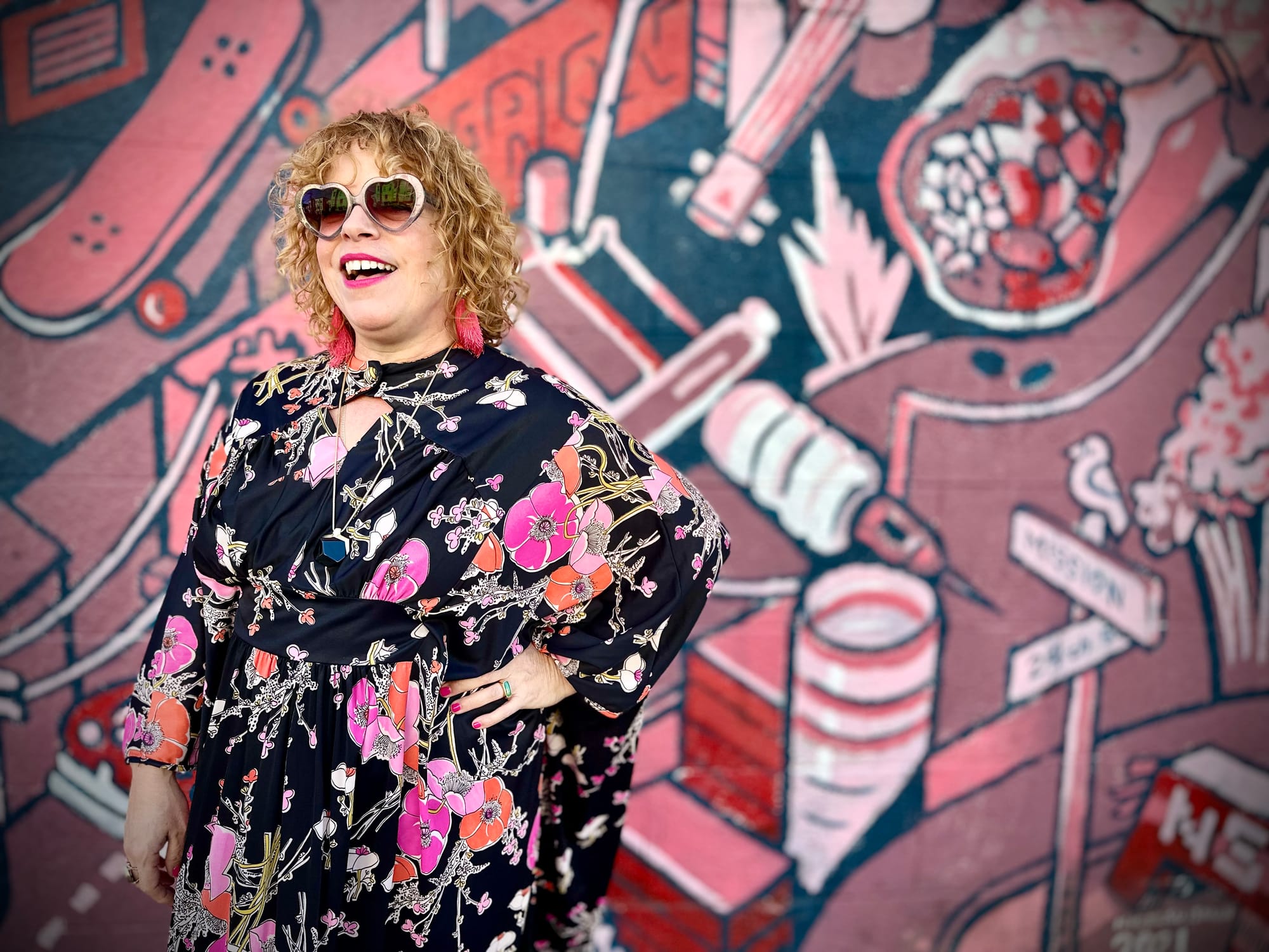 Your tablehopper in front of a fab Mission mural by Nigel Sussman. Photo by Saul Santell of New Chapter Creative Studio. 