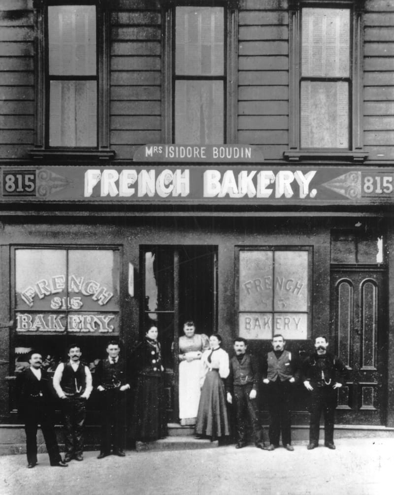 Mrs. Isidore Boudin’s name above the door of the bakery at 815 Broadway. Photo courtesy of Boudin Bakery.