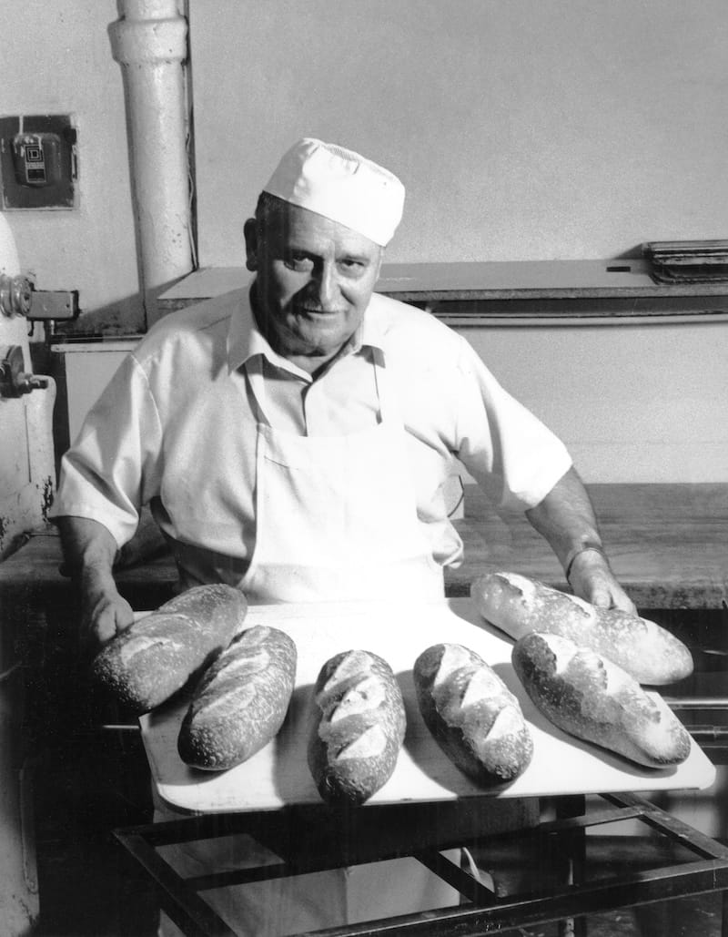 Master Baker “Papa Steve” Giraudo, who bought Boudin Bakery in 1941. Photo courtesy of Boudin Bakery.