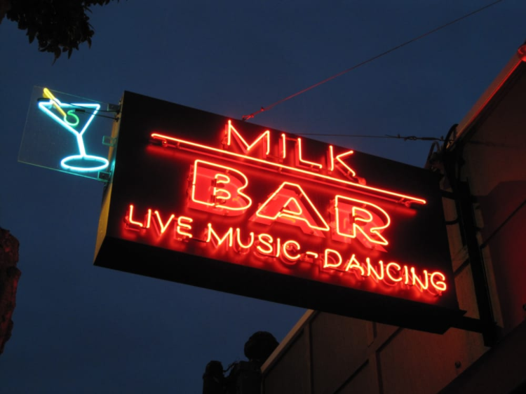 The longtime Milk Bar neon sign has been replaced by a shamrock. Photo via Milk Bar’s Facebook page.