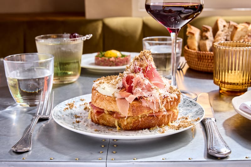 Bon Délire’s oozy croque madame is filled with Gruyère and Parisian ham on fresh-baked bread. Photo: ⓒ Hardy Wilson.