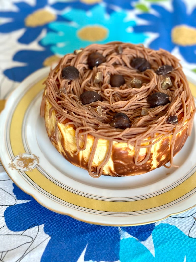 A special birthday treat: chestnut Mont Blanc Basque cheesecake from Basuku. Photo: © tablehopper.com.