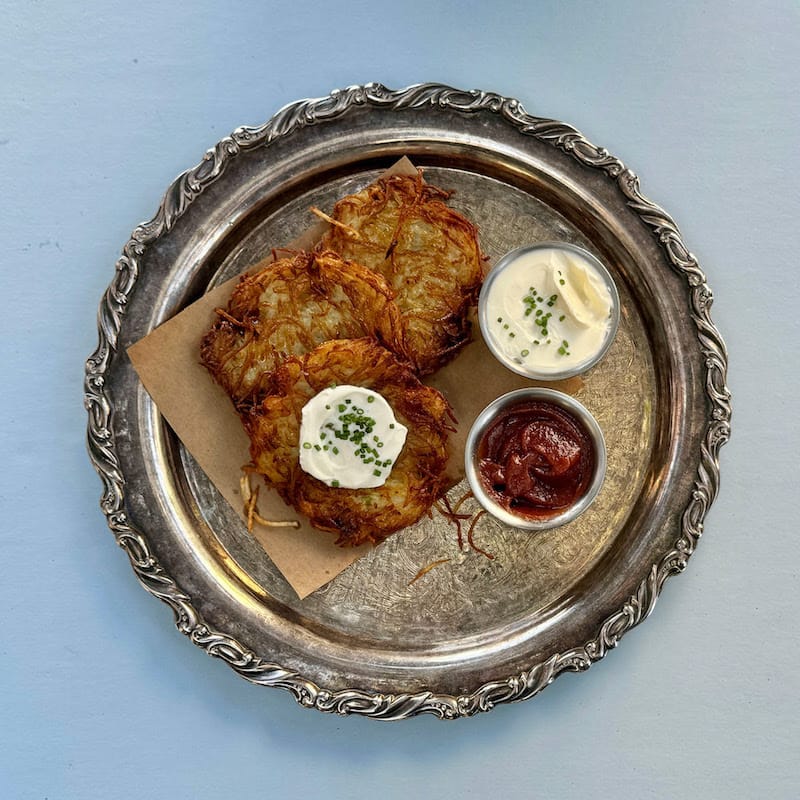 Delfina has latkes and Hanukkah packages available for pickup in the City and Peninsula. Photo courtesy of Delfina. 