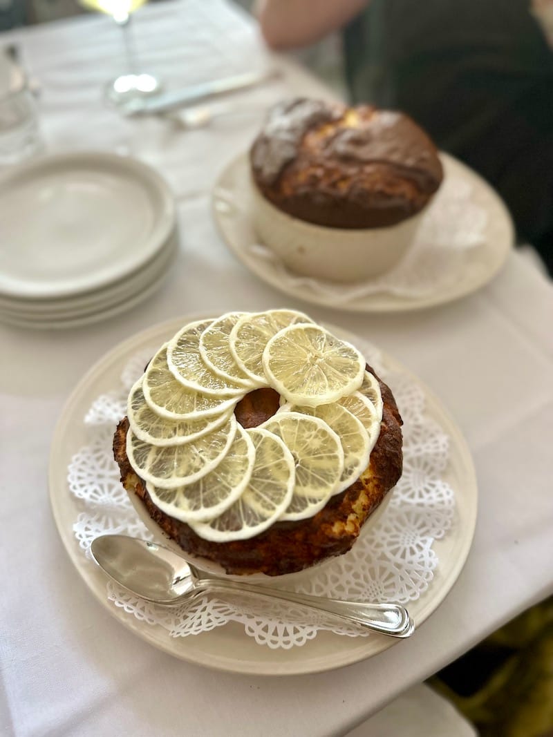 Lobster soufflé at the inimitable Cafe Jacqueline. Photo: © tablehopper.com.