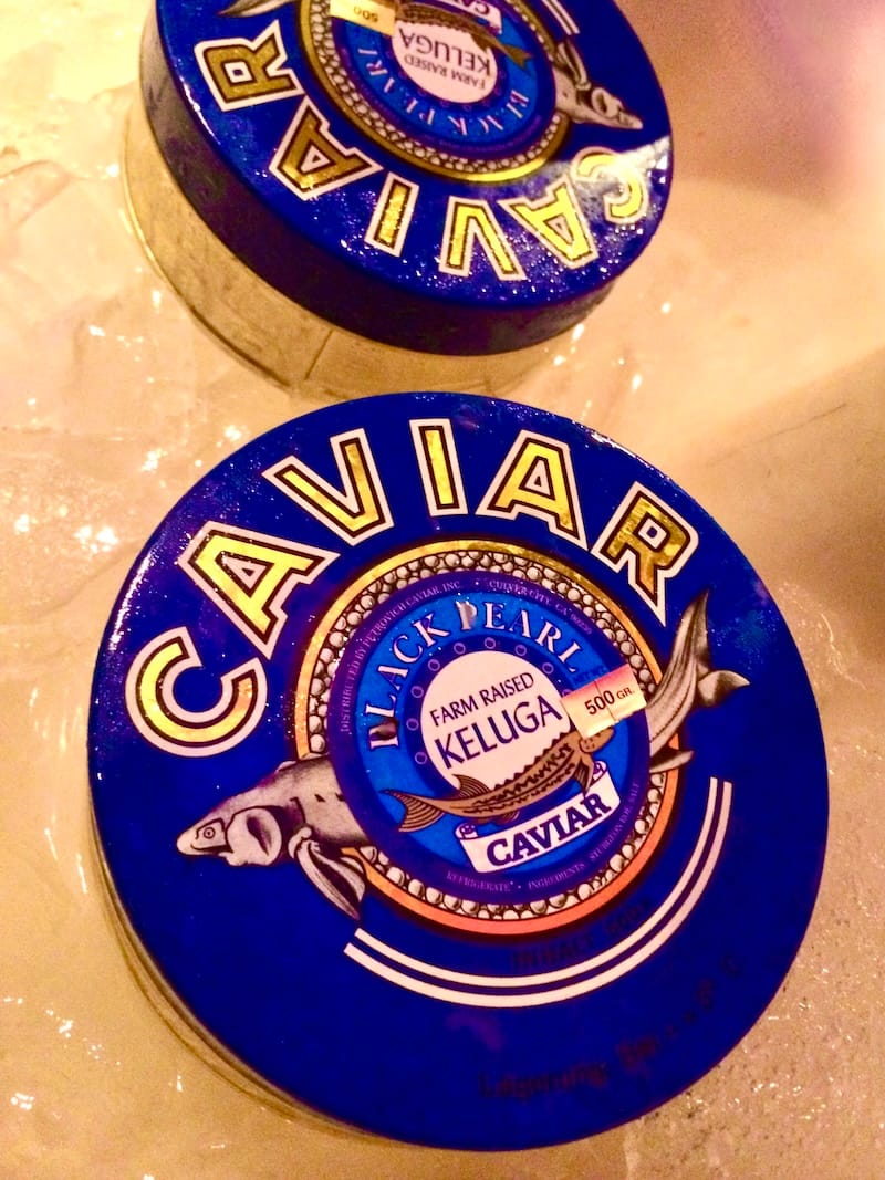 Ooooh, caviar, fun! But please, keep that melting ice away from the keluga! Photo: © tablehopper.com.