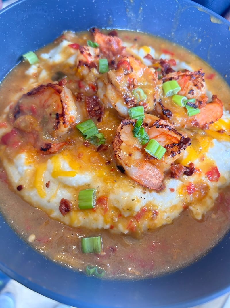 Shrimp and cheesy grits. Photo courtesy of Smoke Soul Kitchen.