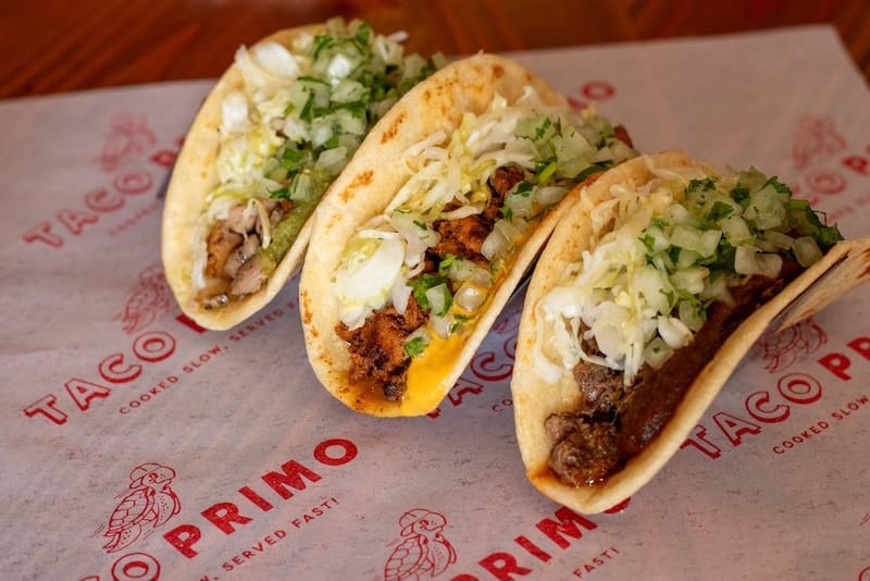 Tasty-lookin’ tacos at Taco Primo. Photo courtesy of Taco Primo.