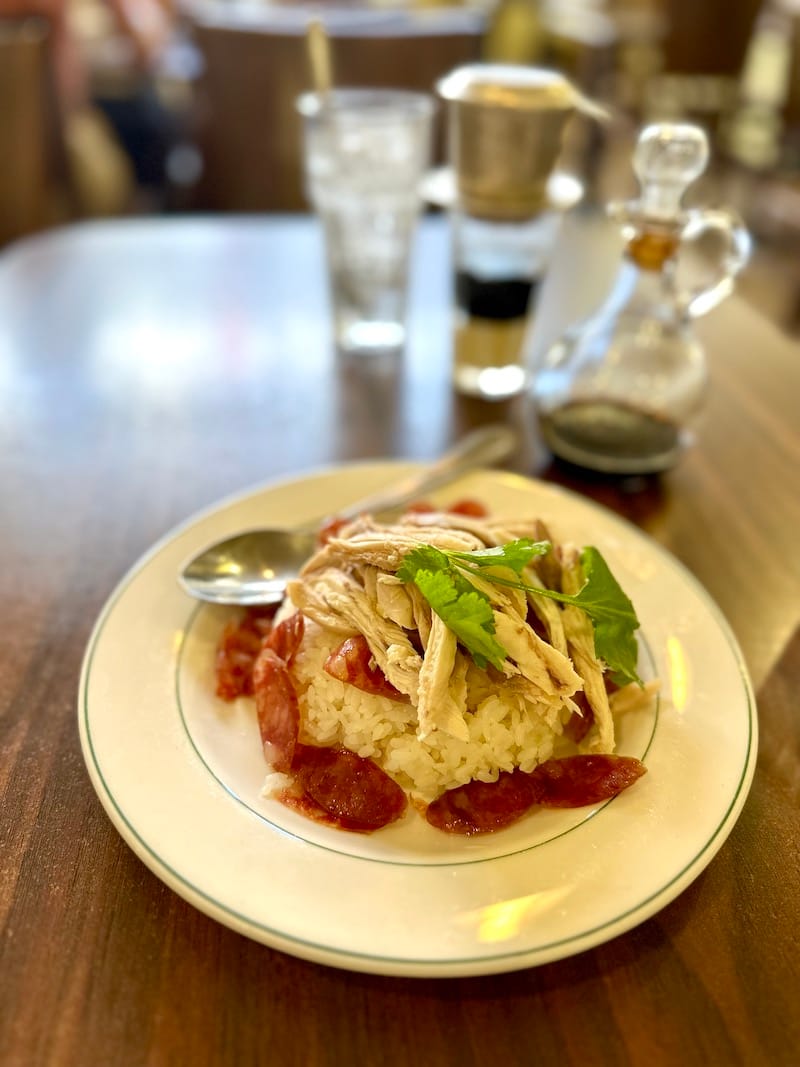 Turtle Tower’s sticky rice with lap cheong sausage and chicken. Photo: © tablehopper.com.