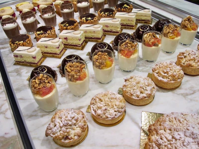 The pastry case at b. Patisserie when it first opened on California Street in 2013. Photo: © tablehopper.com.