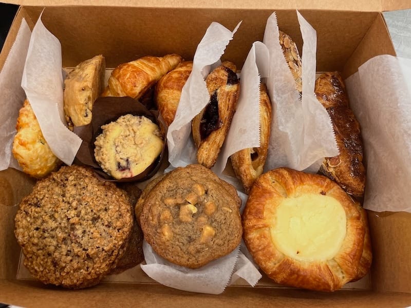 A box of goodies from the weekly bake sale at The Educated Palette. Photo courtesy of CCSF.