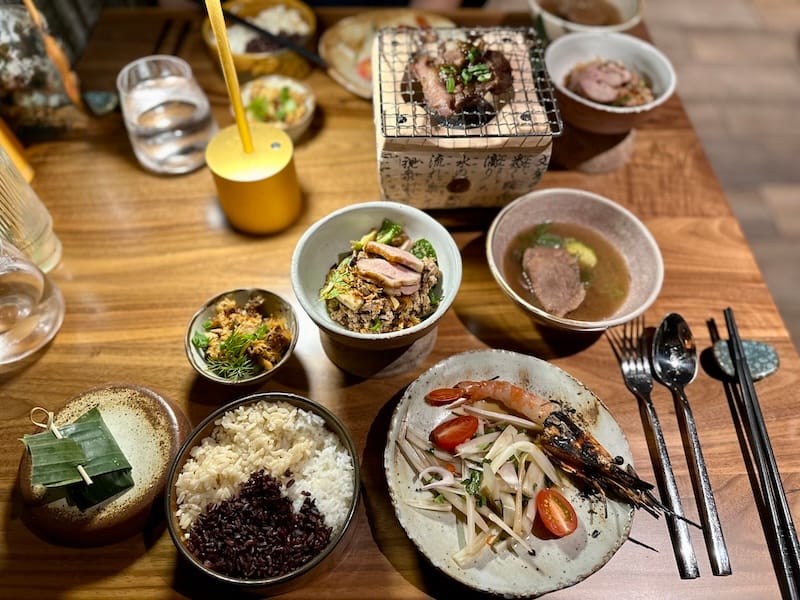 A parade of Thai and Issan dishes in the abundant tasting menu at hed11 in Japantown. Photo: © tablehopper.com.