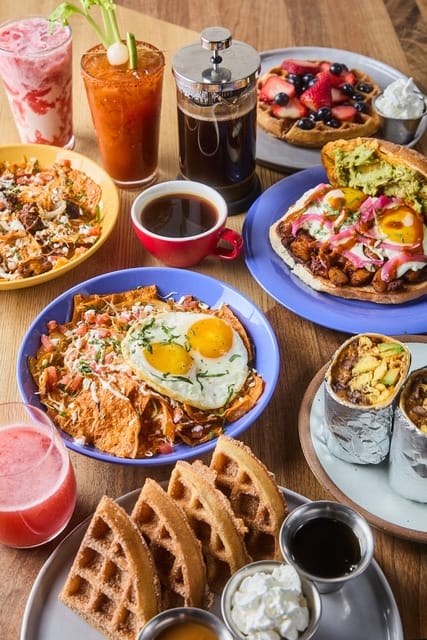 The new brunch spread (with bottomless mimosas in March) at The Little Chihuahua. Photo: Ryan David Holmes. 