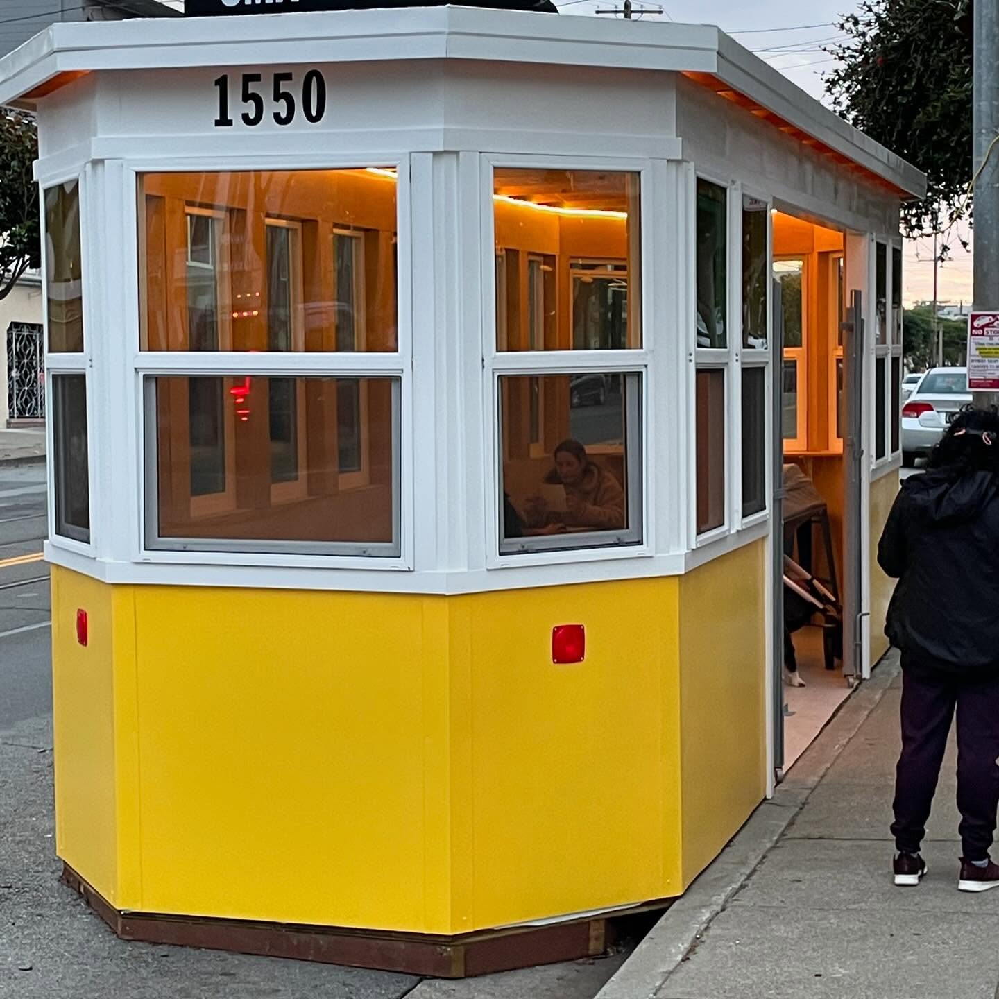 Uma Casa’s Lisbon cable car parklet. Photo via Uma Casa’s Facebook page.